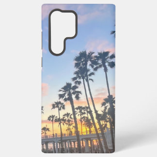 Coque Samsung Galaxy Ciel bleu avec nuages roses Oceanside California
