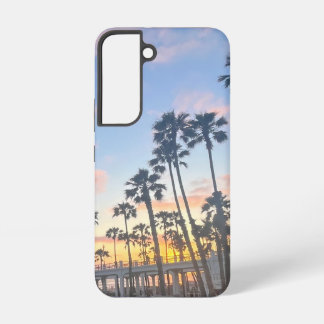 Coque Samsung Galaxy Ciel bleu avec nuages roses Oceanside California