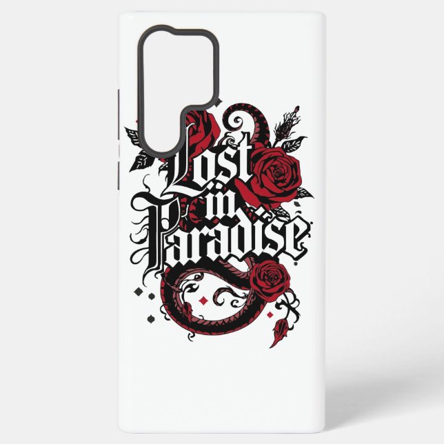 Coque Samsung Galaxy Citation de style tatouage romantique foncé (Verso)