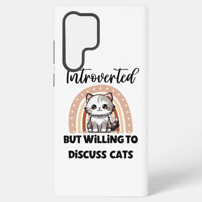 Coque Samsung Galaxy Citation drôle pour amateur de chats introverti (Verso)