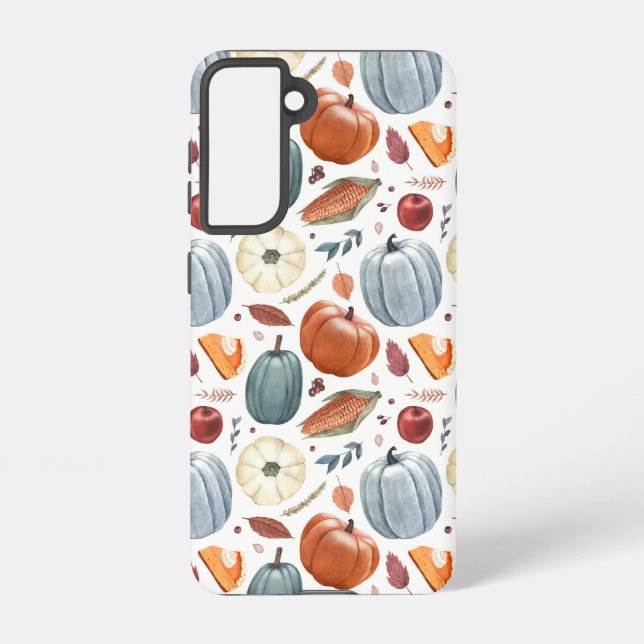 Coque Samsung Galaxy Citrouilles d'automne et feuilles d'automne Motif (Verso)