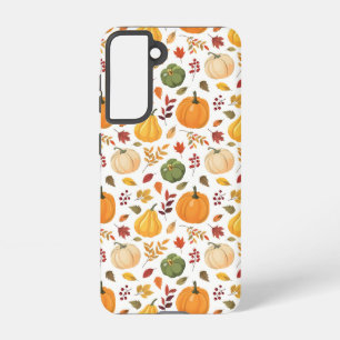 Coque Samsung Galaxy Citrouilles de récolte et Motif de feuilles d'auto
