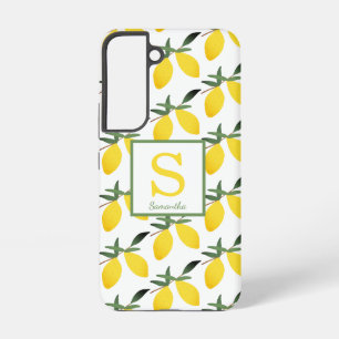 Coque Samsung Galaxy Citrus citron Nom du monogramme