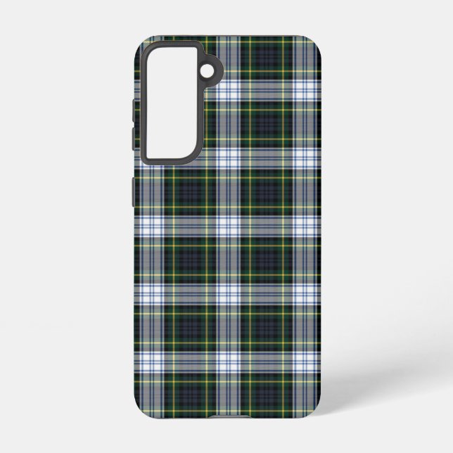 Coque Samsung Galaxy Clan Rustique Plaid Gordon Vert Tartan Blanc (Verso)