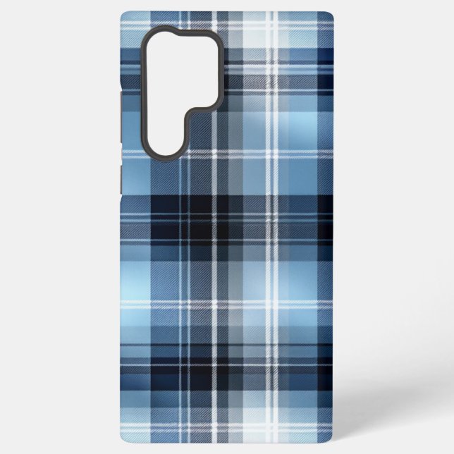 Coque Samsung Galaxy Classic Blue Plaid Motif - Design Tartan tendance (Verso)