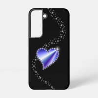 Coeur arc-en-ciel violet avec étoiles sur noir