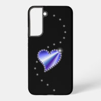 Coeur arc-en-ciel violet avec étoiles sur noir