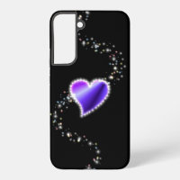 Coeur arc-en-ciel violet avec étoiles sur noir
