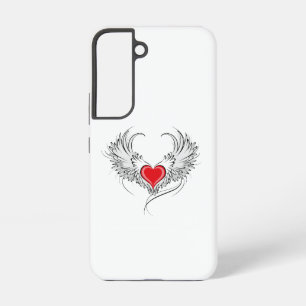 Coque Samsung Galaxy Cœur d'ange rouge avec des ailes