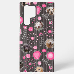 Coque Samsung Galaxy Coeur rose mignon et Flower Chien Maman Photo Coll