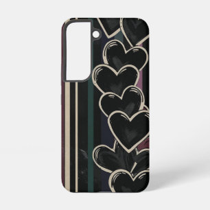 Coque Samsung Galaxy Coeurs dessinés à la main et bandes arc-en-ciel Mo