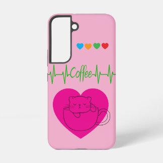 Coque Samsung Galaxy Coffee Cat in Cup Samsung Case – Pink