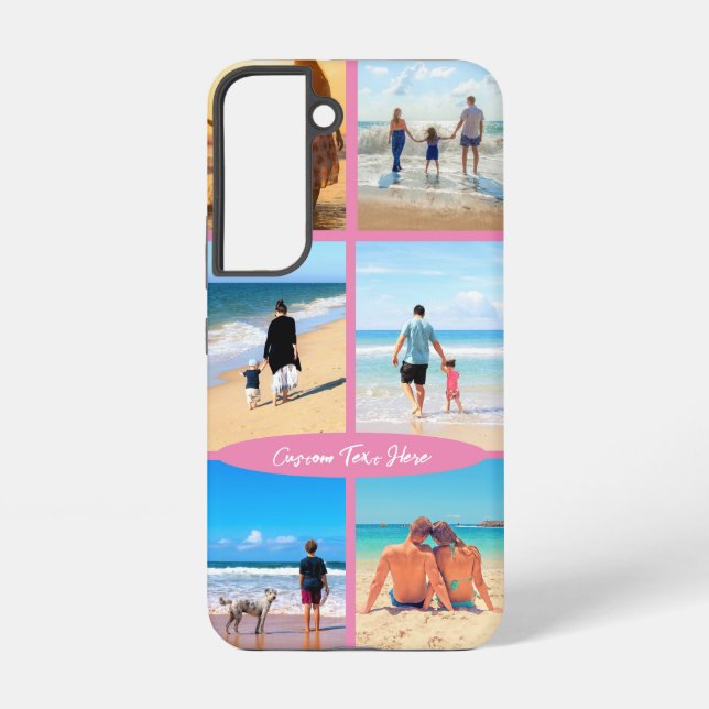 Coque Samsung Galaxy Collage photo personnalisé Texte Samsung ou coque  (Verso)