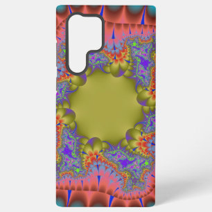Coque Samsung Galaxy Coloré Turquoise, rose et vert fractal