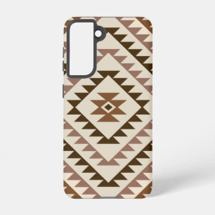 Coque Samsung Galaxy Conception de motif diamant aztéque marron+crème