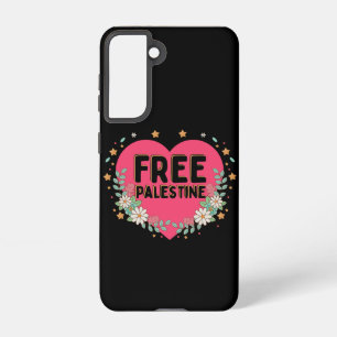 Coque Samsung Galaxy conception graphique du coeur rose de la Palestine