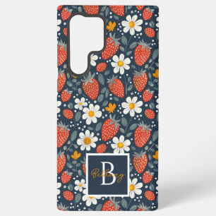 Coque Samsung Galaxy Conception mignonne de fraise avec nom personnalis