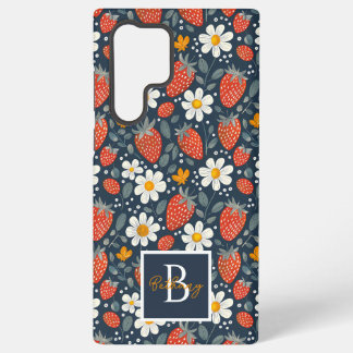 Coque Samsung Galaxy Conception mignonne de fraise avec nom personnalis