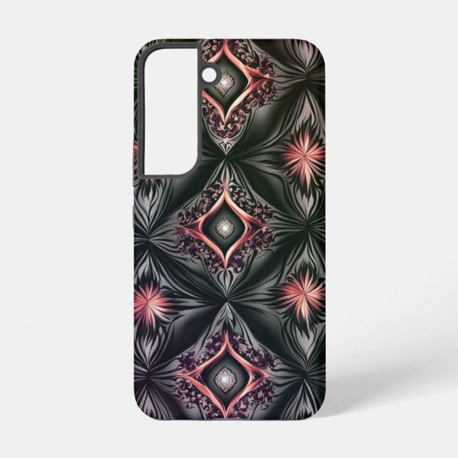 Coque Samsung Galaxy Conception oculaire de bijoux rose et noir (Verso)