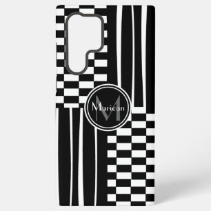 Coque Samsung Galaxy Contrôle monogramme élégant et rayures