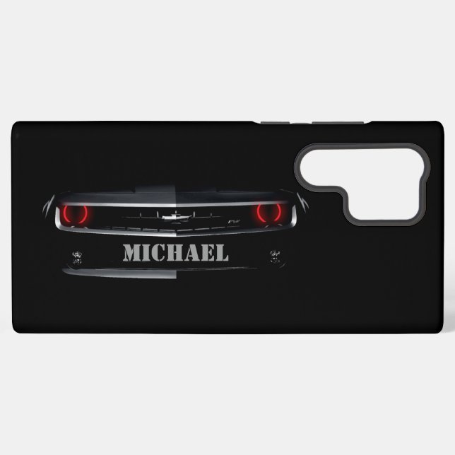 Coque Samsung Galaxy Cool personnalisé noir Chevy Camaro Votre nom (Verso Horizontal)