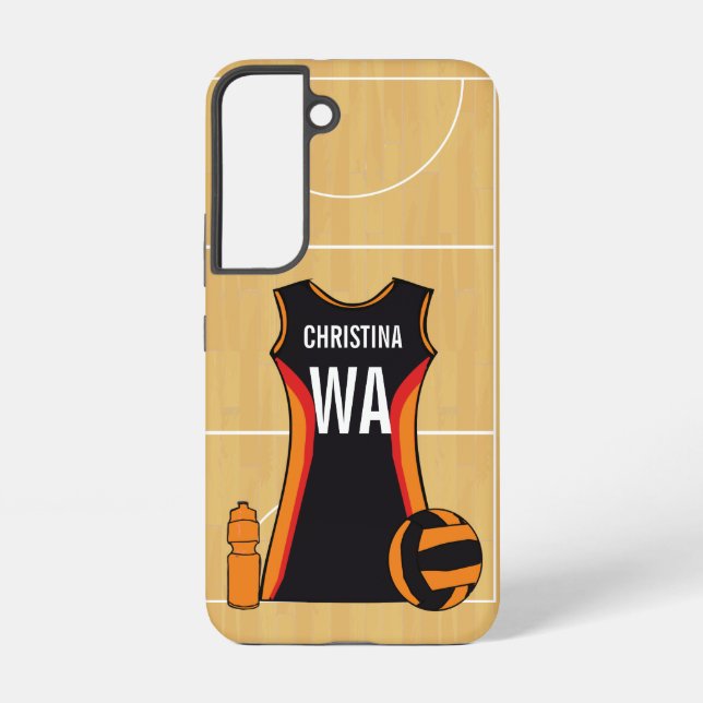Coque Samsung Galaxy Coque de smartphone netball personnalisé (Verso)