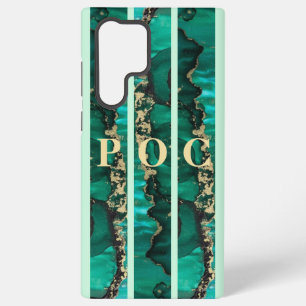 Coque Samsung Galaxy Coque-Mate Abstrait Monogramme Or Vert
