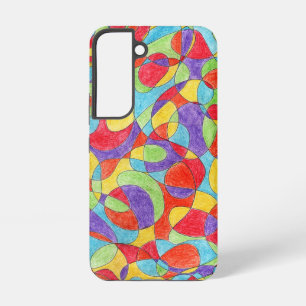 Coque Samsung Galaxy Couleurs arc-en-ciel Motif de doodle Crayon tiré à
