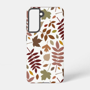 Coque Samsung Galaxy Couleurs d'automne en blanc pour les Feuilles tomb