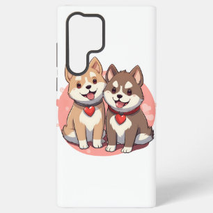 Coque Samsung Galaxy Couple de chien mignon Shiba Inu en amour