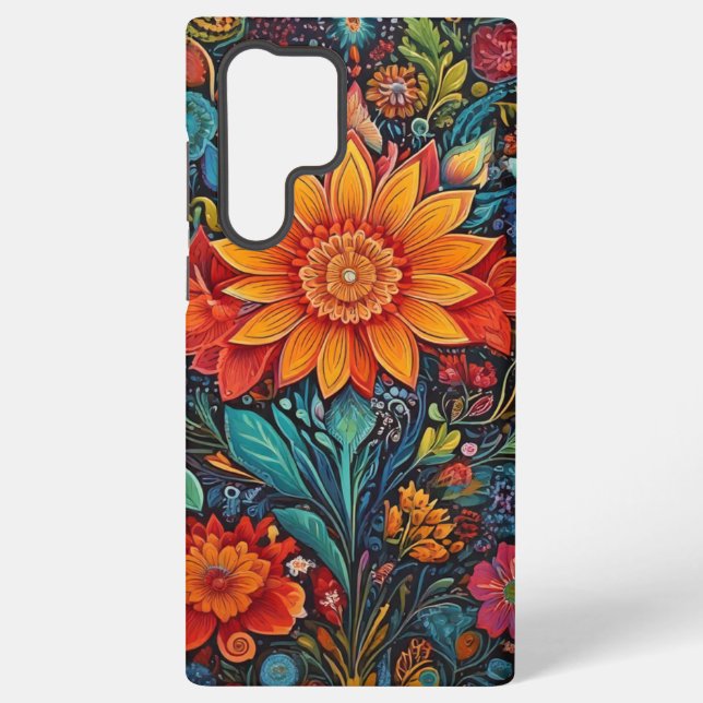 Coque Samsung Galaxy Couverture de fleurs (Verso)