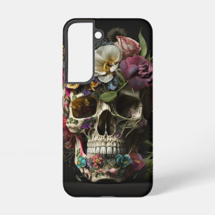 Coque Samsung Galaxy Crâne Floral Gothique Païen