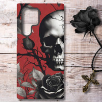 Crâne gothique avec Rose noir