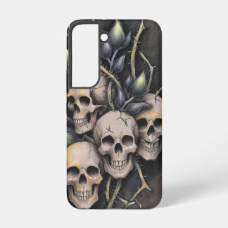 Coque Samsung Galaxy Crâne gothique et fleurs d'épines