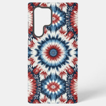 Cravate Tie-dye Rouge, Blanc & Bleu