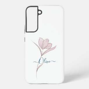 Coque Samsung Galaxy Croquis floral aquarelle personnalisée