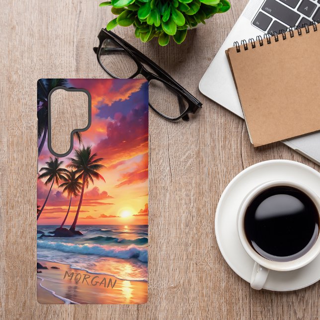 Coque Samsung Galaxy Custom Tropical Beach Sunset | Coastal Art (Créateur téléchargé)