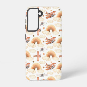Coque Samsung Galaxy Cute aquarelle Rainbow Motif d'avion