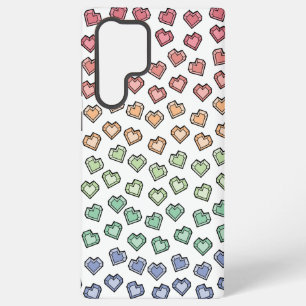 Coque Samsung Galaxy Cute Bright Pastel Rainbow Gemstone motif de coeur