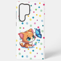 Cute chaton/chat et papillon