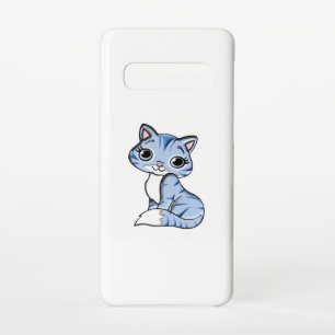 COQUE SAMSUNG GALAXY S10 CUTE CUT SOURIANT CUISINE BLEU SKY AUX YEUX BLEUS.