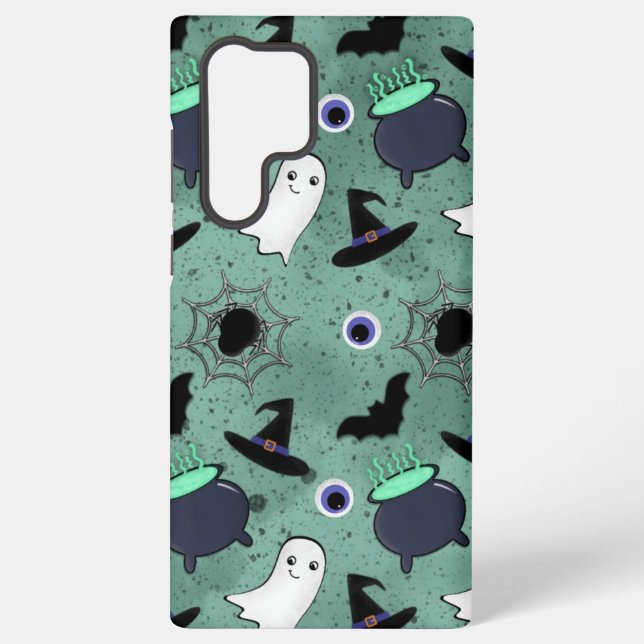 Coque Samsung Galaxy Cute Halloween Motif sans couture (Verso)