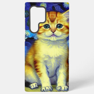 Coque Samsung Galaxy Cute Kitten Starry Night Van Gogh