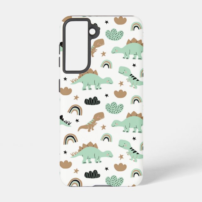 Coque Samsung Galaxy Cute Mint Green Dinosaur Motif (Verso)