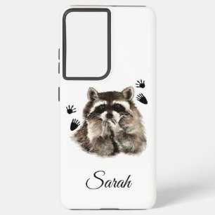Coque Samsung Galaxy Cute Raccoon soufflant Baisers Empreintes Art anim