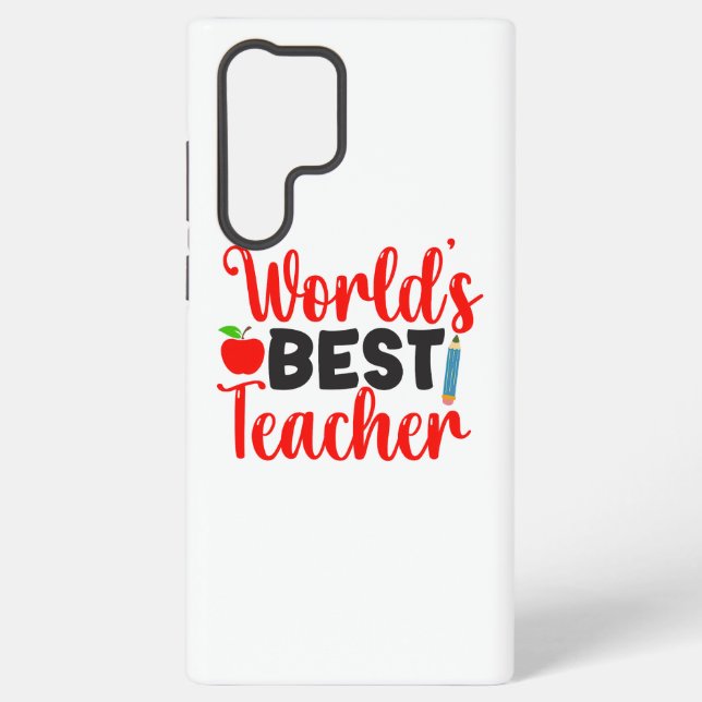 Coque Samsung Galaxy Cute Red Worlds Best Teacher Typography (Verso)