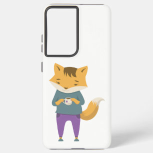Coque Samsung Galaxy Cute renard avec tasse de thé
