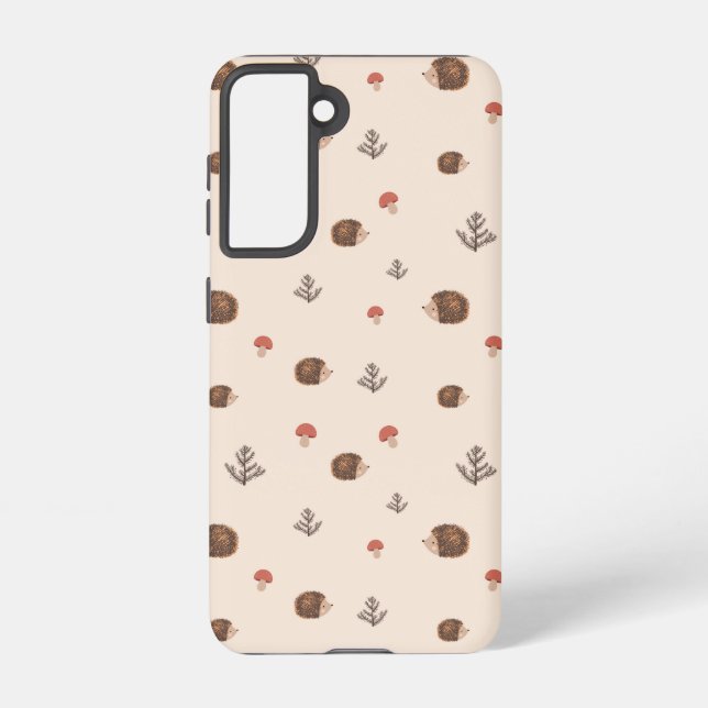 Coque Samsung Galaxy Cute Woodland Hérisson et Motif de champignons (Verso)