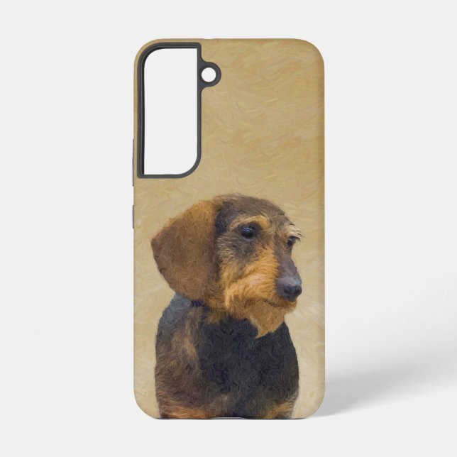 Coque Samsung Galaxy Dachshund (À poils durs) Peinture Chien Art origin (Verso)