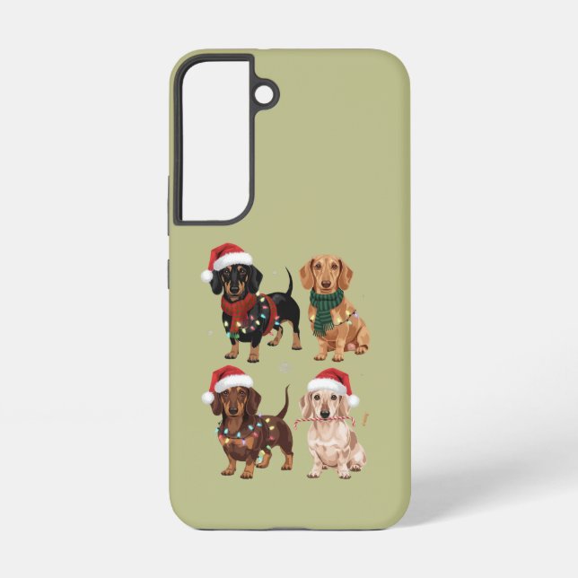 Coque Samsung Galaxy Dachshund Christmas Chien Maman Lover Noël Cadeau (Verso)